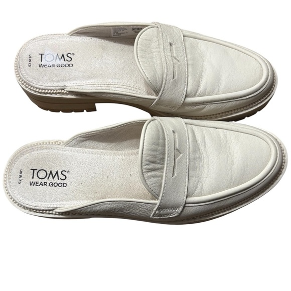 TOMS Cara Leather Loafer Mules in Light Sand Size 7.5 — GORGEOUS STAPLE!!! - Picture 3 of 9